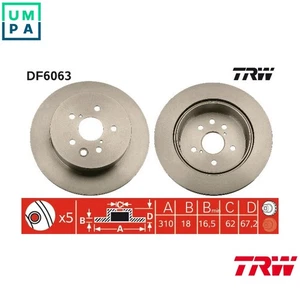 2x BRAKE DISC DF6063 FOR LEXUS GS TOYOTA 2AD-FHV/FTV 2.2L 4cyl IS II 3.5L 6cyl - Picture 1 of 12