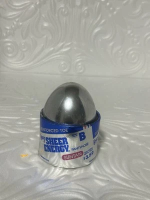 Pantimedias vintage L’eggs Silver Egg Sheer Energy bronceadas talla B punta reforzada Foto 1 de 4