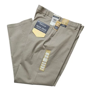 Neu mit Etikett Haggar bügelfrei khaki Premium Komfort 36 x 32 Herrenhose vorne flach - Bild 1 von 7