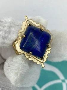 Anello cocktail Kendra Scott oro giallo rosa vintage in blu cobalto misura 7 - Foto 1 di 16