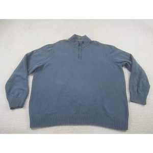 Eddie Bauer Pullover Herren Tall 3XL Blau Quarter Zip Mock Neck Pulli Freizeit - Bild 1 von 9