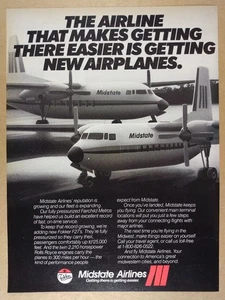 1984 Midstate Airlines New Fokker F27 Airplanes vintage print Ad - Picture 1 of 1