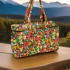 Vera Bradley ๐งก๐ Large Travel Duffel Bag Snoopy PEANUTS GARDEN Flowers New V500 - Picture 1 of 6