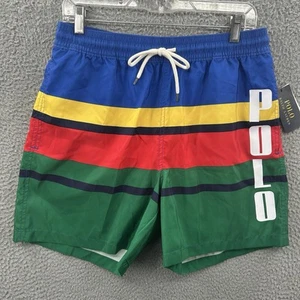 Polo Ralph Lauren Badehose Medium gestreift Color Block grün rot gelb blau - Bild 1 von 15