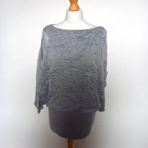 Made In Italy One Size Silvery Grey Silk Mix Longline Top Jersey Lining & Skirt - Picture 1 of 7