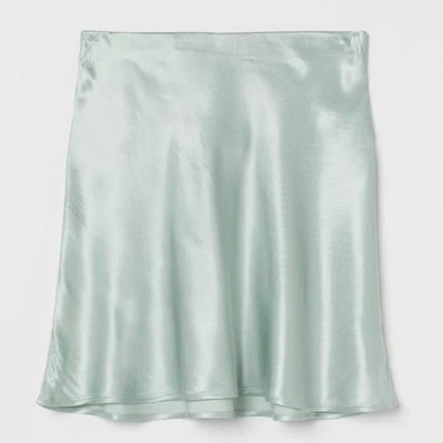 H&M Short satin skirt in Mint Green. Size S. - Image 1 of 3