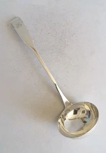 GOOD , PROVINCIAL SCOTTISH ANTIQUE SOLID SILVER SOUP LADLE . DUNDEE c. 1808 - Picture 1 of 12