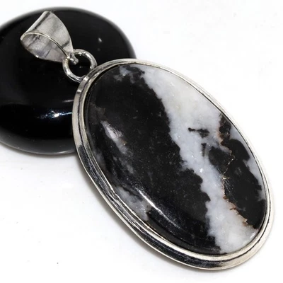 Colgante étnico turquesa búfalo blanco enchapado en plata 925 joyería tamaño 2" JW Foto 1 de 3