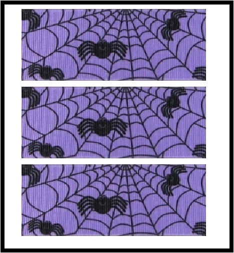5 yards 1.5" PURPLE HALLOWEEN SPIDER WEB GROSGRAIN RIBBON - Image 1 of 1