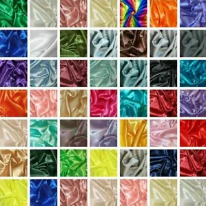 Silky Satin Fabric Plain Coloured Craft Dress Wedding Material 150cm Wide Sewing - Picture 1 of 59