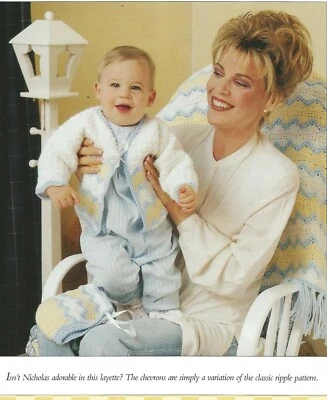 Chevrons Baby Layette - Sweater, Hat & Booties - 6 months - Crochet Pattern Only - Image 1 of 2