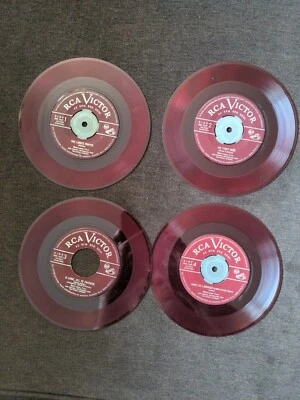 Mario Lanza Sings Christmas Songs RCA Set of 4 Red 45rpm Vinyl Records 1951 - Image 1 of 2