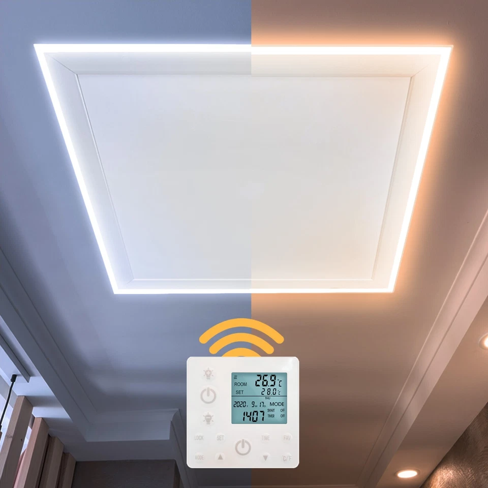 Heidenfeld Infrarotheizung Deckenheizung mit Licht Heizung LED Deckenbeleuchtung - Bild 1 von 1