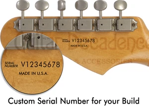Custom Serial Number Waterslide Guitar Headstock Decal - Picture 1 of 2