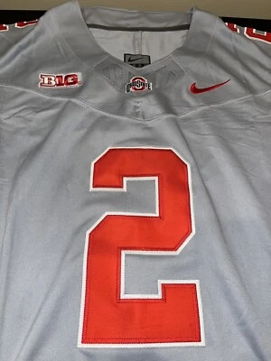 Emeka Egbuka Ohio State OSU Alternate Gray Jersey Buckeyes Stitched 2