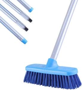 Deck Brush with Long Handle - Floor Scrub Brushes for Cleaning Shower Tools New - Picture 1 of 12