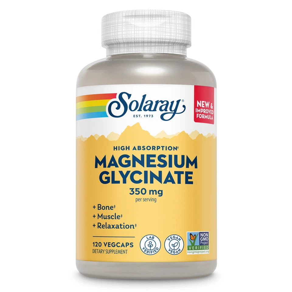 Solaray Magnesium Glycinate Capsules, Fully Chelated Magnesium Bisglycinate — 第 1/1 张图片