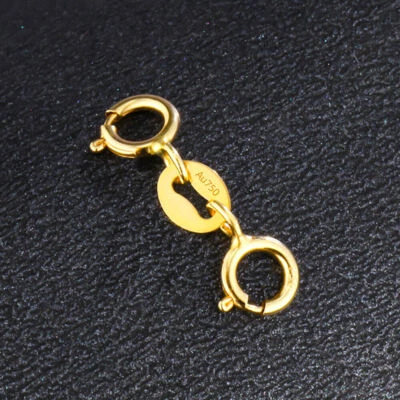 Pure 18K Yellow Rose White Gold Double Spring Clasp / For Bracelet or Necklace - Image 1 of 3