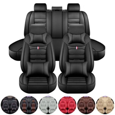 For Honda Accord Car 5 Seat Covers Full Set PU Leather Cushion Pad with Pillows Foto 1 de 4