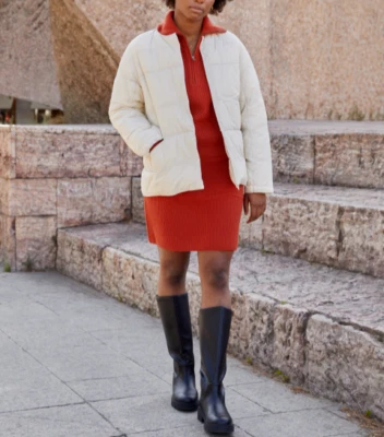 Minifalda naranja de lana de cordero premium Clare Waight Keller Uniqlo:C para mujer S M L XL Foto 1 de 4