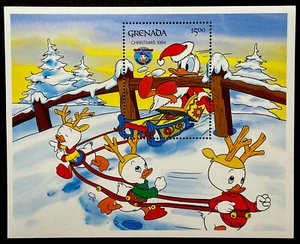 GRENADA DISNEY CHRISTMAS STAMPS S/S 1984 MNH 50th ANNIVERSARY OF DONALD DUCK - Picture 1 of 1