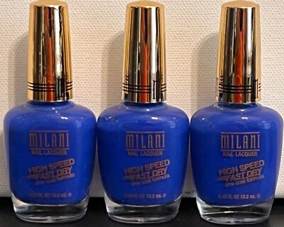 Milani Nail Lacquer  #35 Blue Zoom Lot of 3 New Free Shipping - Image 1 of 2