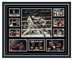MUHAMMAD ALI & MIKE TYSON SIGNED PHOTO POSTER LIMITED EDITION FRAMED MEMORABILIA - Picture 1 of 5