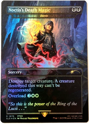 MTG Noctis's Death Magic (Rainbow Foil) Secret Lair x Final Fantasy 1870 FFXV NM - Image 1 of 4