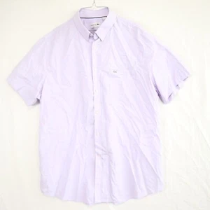Lacoste Shirt Mens 18.5 Regular Fit Casual Pocket Button Down Short Sleeve - Picture 1 of 6