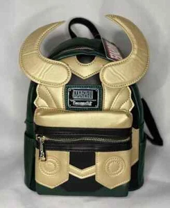 Loungefly x Loki Mini Backpack Thor God of Mischief Gold Disney Marvel NWT - Picture 1 of 6
