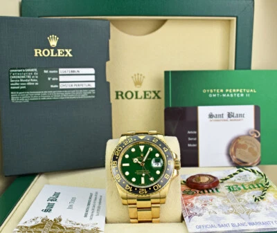 ROLEX - 40mm Oro 18kt GMT Master II Esfera Verde con TARJETA 116718 - SANT BLANC Foto 1 de 4