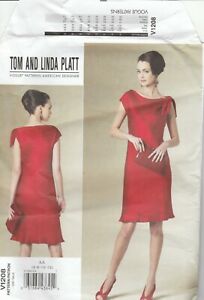 Vogue Sewing Pattern V1208 Miss Tom & Linda Platt Petite Bias Cut Dress Sz 6-12