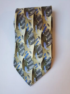 Vtg Jerry Garcia Butterflies III Collection 20 Mens Necktie Yellow Blue Grey - Image 1 of 4