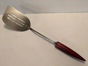 ANDROCK Schlitz Bakelit Spachtel Dunkelrot Edelstahl Made in USA Vintage - Bild 1 von 3