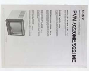 Bedienungsanleitung Sony Color Video Monitor PVM-9220ME/9221ME Instructions - Bild 1 von 1