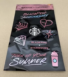 Starbucks X Blackpink 2023 MD Sticker BLACK EDITION ROSE LISA JISOO JENNIE RARE - Picture 1 of 3