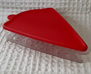 Tupperware Plastic Wedge Shape Keep N Heat PIZZA SLICE KEEPER 4106A Red Lid 4107 - Picture 1 of 10
