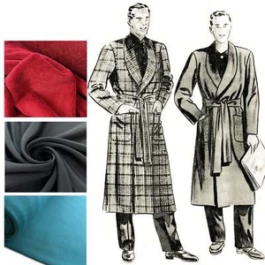40s Pattern, Men's Dressing Gown, Robe - Chest=42”- 44” (106.7cm-111.8cm) - Picture 1 of 4