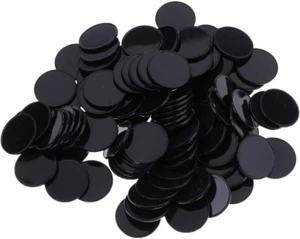 100Pcs Schwarz Wiederverwendbare Plastik-Zähl-Bingo-Chips,Marker,Zähler,25 mm Du - Bild 1 von 3