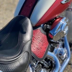 Real Leather Heat Saddle Shield Deflector For Harley touring models - Picture 1 of 2