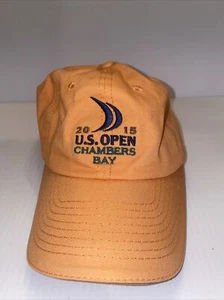 2015 US Open Chambers Bay Golf Baseball Cap Hat Orange USGA Washington - Picture 1 of 3