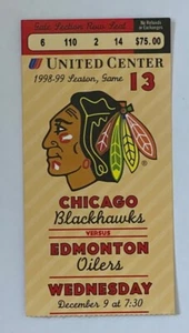 Chicago Blackhawks NHL Hockey Game Ticket Stub December 9 1998 United Center - Bild 1 von 2