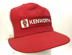 Vtg Kenwoorth Trucker Hat Mess Back Snap Back 1980's? Baseball cap Red - Picture 1 of 10