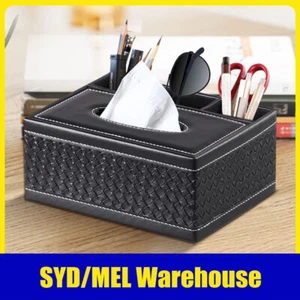 Tissue Box Dispenser PU Cover Paper Storage Holder Napkin Case Organizer AUSTOCK - Picture 1 of 8