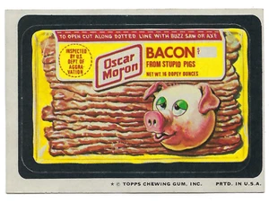 Topps Wacky Packages 1974 décima serie 10 Oscar Moron Bacon casi nuevo-sin usar - Imagen 1 de 1