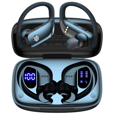 Bluetooth Headset TWS 5.3 Wireless Earphones Earbuds Stereo Headphones Ear Hook - Image 1 of 4