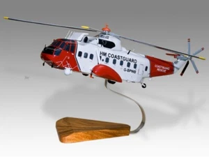 Westland Sea King S-61N UK Coast Guard Desk Wood Helicopter New Model Large 1/48 - Picture 1 of 12