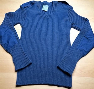 Suéter Militar De Colección Brigada Quartermasters Azul Marino Wolly Pully USAF Talla 42 - Imagen 1 de 7