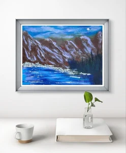 Original Art "Rafting" 9x12 Canvas Expressionism Abstract Design Home Art - Picture 1 of 7