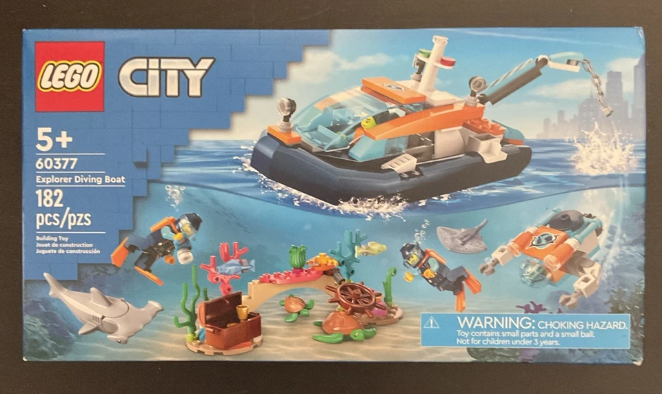 LEGO CITY 60377 Explorer Diving Boat - BRAND NEW - FACTORY SEALED - RETIRED - Image 1 of 2